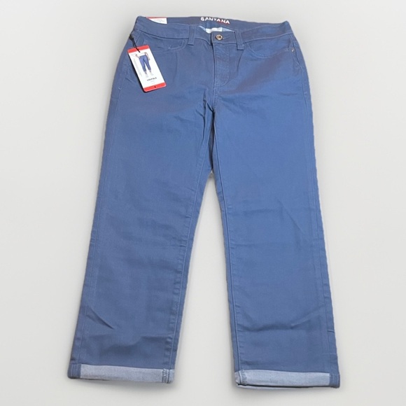 NWT Santana Tummy Control Jeans in Blue Rolled Cuff sz 8 - Picture 1 of 11
